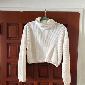 Forever 21 Cream Cowl Neck Sweater